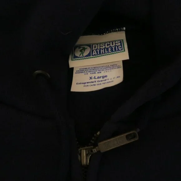 VTG USPS United States Postal Service Logo Hoodie Full Zip Navy Blue XL
